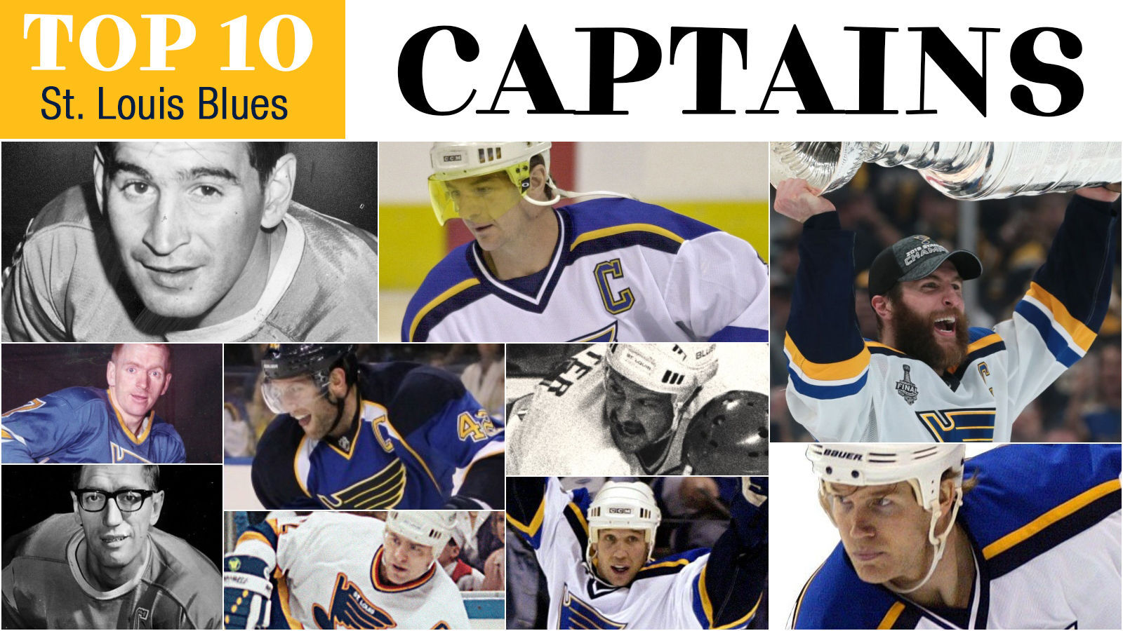 Watch now: From Arbour to Pietrangelo, a look at the top 10 St. Louis Blues captains